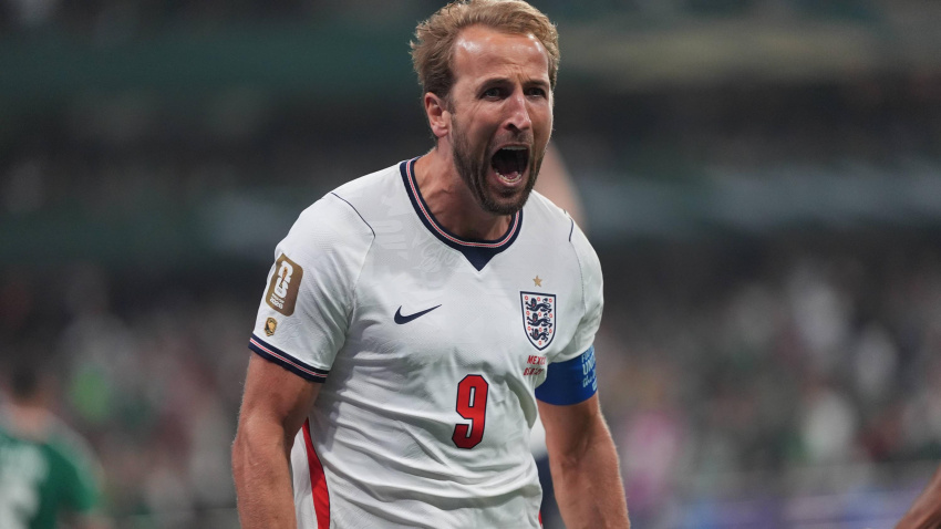 Harry Kane celebrando su gol con Inglaterra, contra México, en los octavos del Mundial 2026