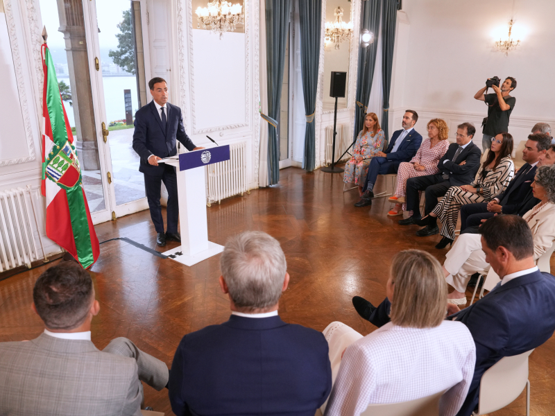 Imanol Pradales, lehendakari, en el Palacio Miramar de San Sebastián