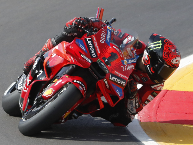 Bagnaia en el Gran Premio de Aragón.