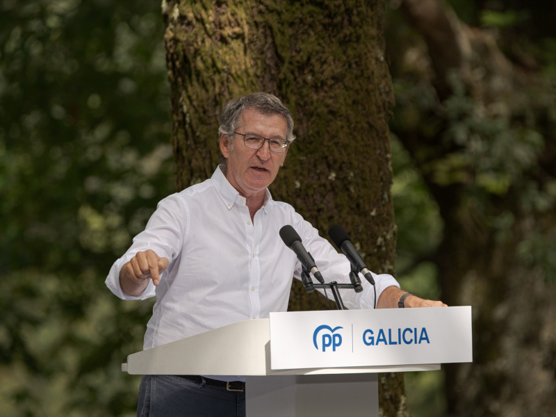 Alberto Núñez Feijóo interviene durante la inauguración del nuevo curso político del Partido Popular