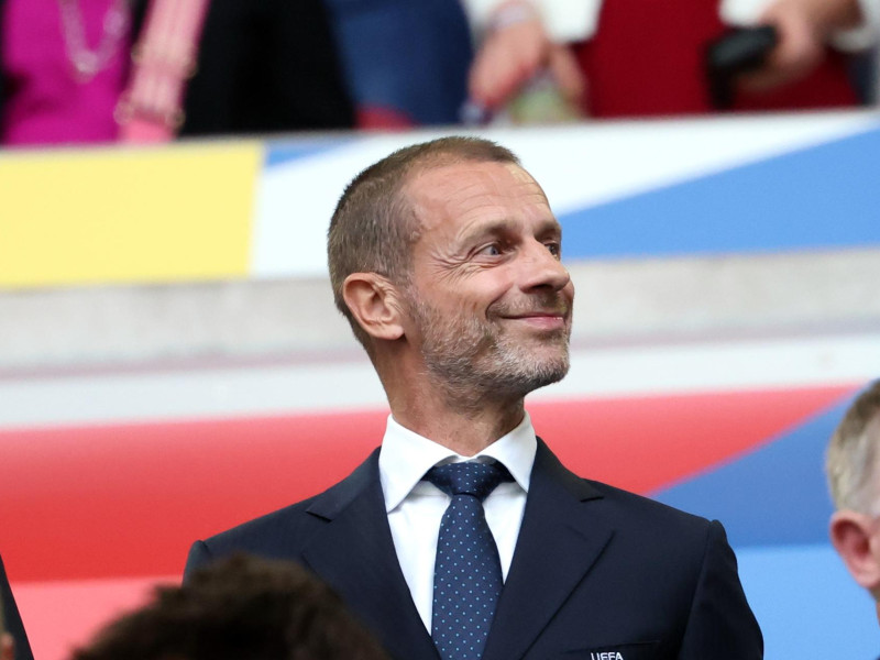 Aleksander Ceferin, presidente de la UEFA, durante la EURO 2024