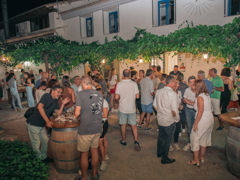 Celebración en el noche de la vendimia