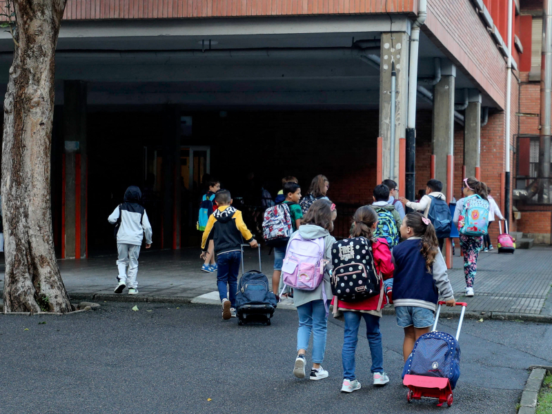 Alumnos del colegio público de la Ería de Oviedo