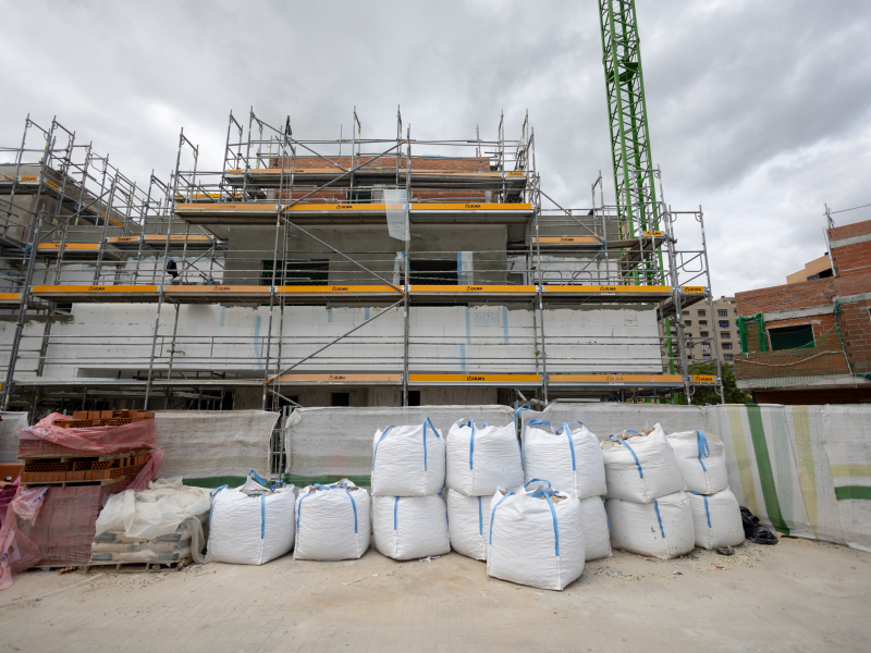 Construcción de un bloque de viviendas en Madrid