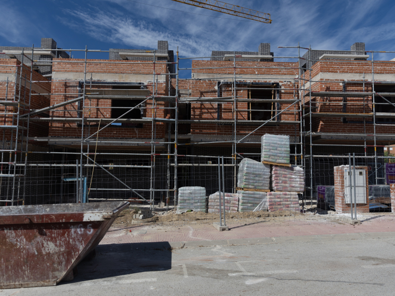 Vista general de las obras de vivienda nueva en Madrid