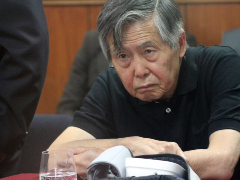 Imagen del 25 de octubre de 2013, del expresidente peruano, Alberto Fujimori durante una audiencia del juicio en su contra