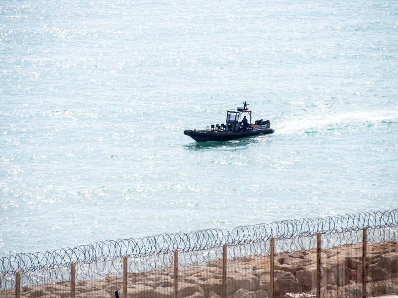 La Guardia Costera de Marruecos en la frontera con Ceuta