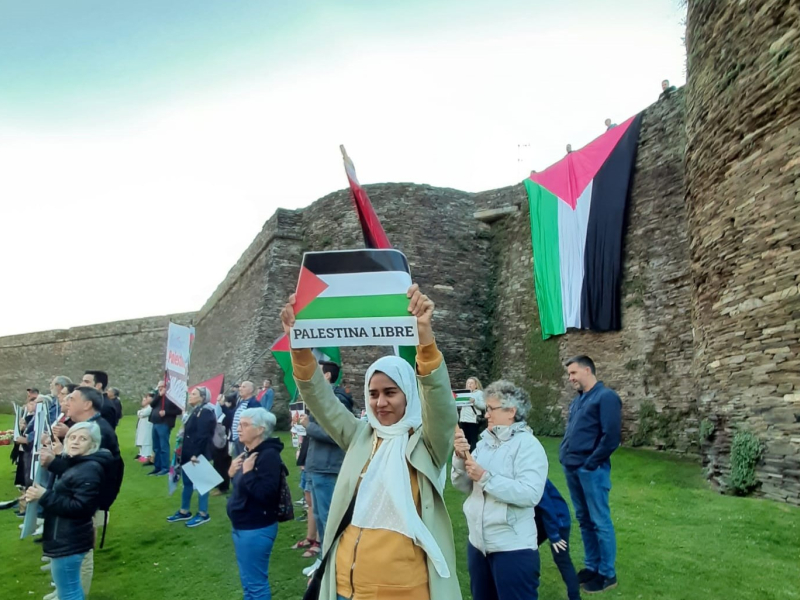 Medio centenar de personas protestó en Lugo contra el "genocidio" palestino