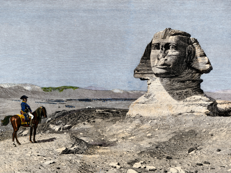 Napoleón frente a la Esfinge durante la Invasión de Egipto