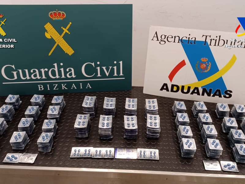 Pastillas interceptadas por la Guardia Civil.