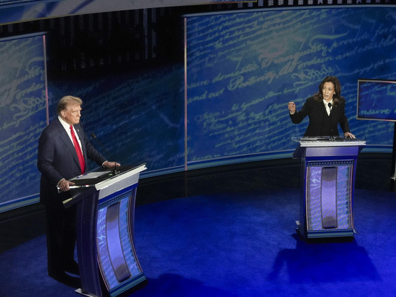 Imagen del único debate entre Kamala Harris y Donald Trump para las elecciones del 5N