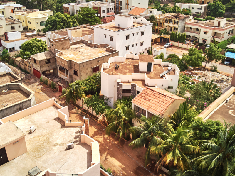 Fotografía de una ciudad de Mali