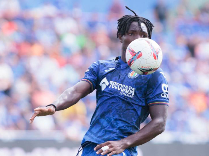 Christantus Uche, durante un partido del Getafe esta temporada.