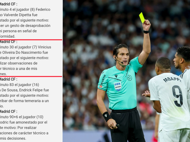 Acta arbitral del partido entre Real Madrid y Alavés