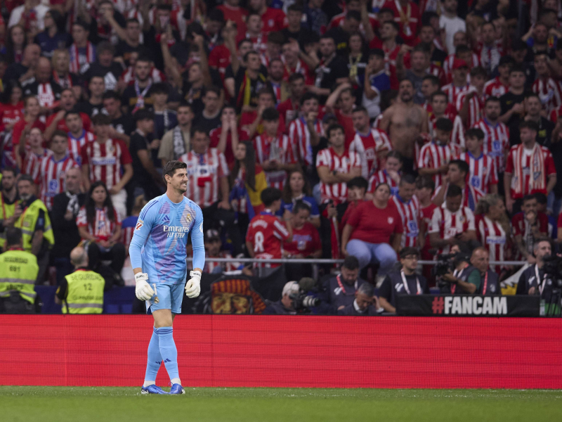 Thibaut Courtis, durante el derbi en el Metropolitano