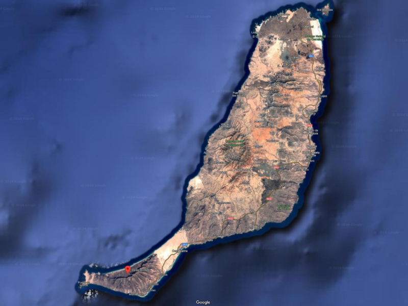 La localización de la casa Winter en Fuerteventura