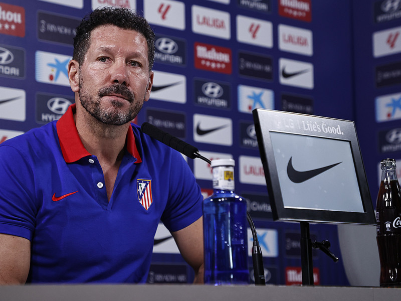 Simeone, en la rueda de prensa previa al partido ante la Real Sociedad.