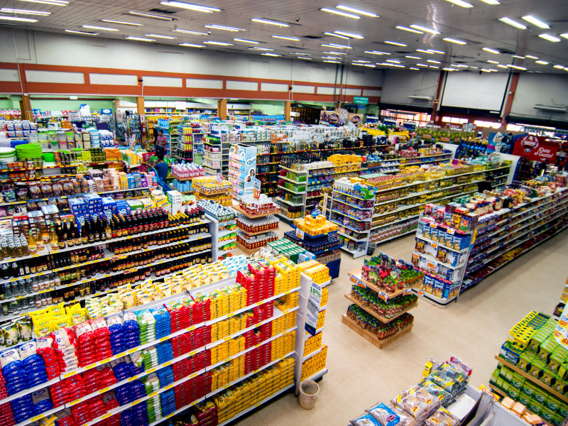 El interior de un supermercado