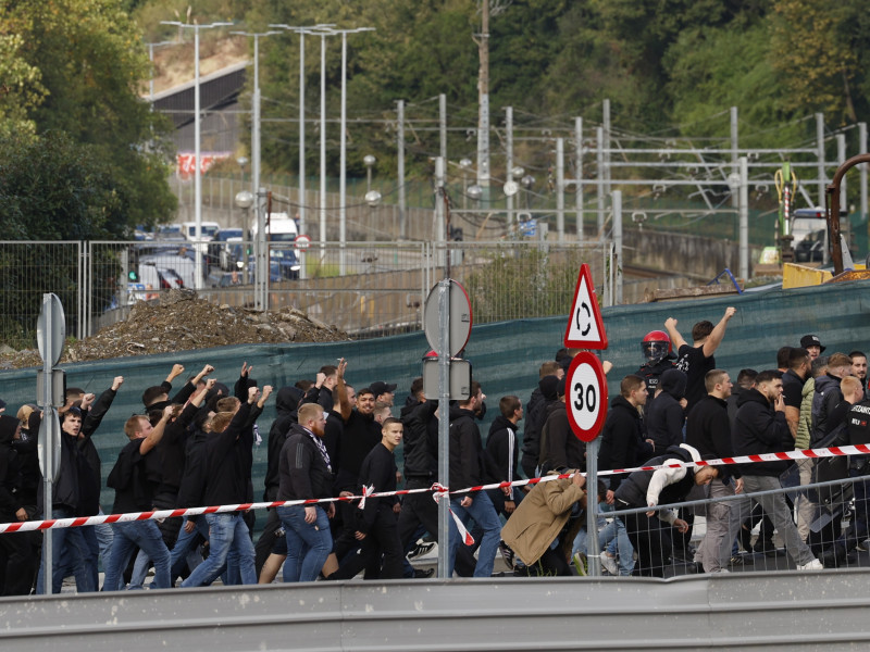 Aficionados del Anderlecht en San Sebastián el pasado jueves.