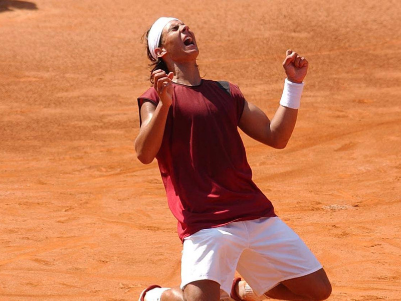 Rafa Nadal, durante la Copa Davis 2004.