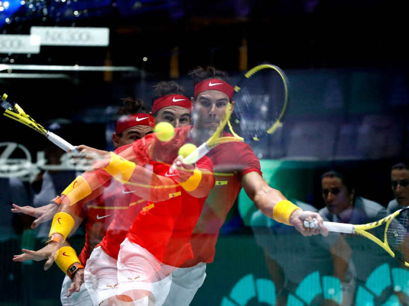 Rafa Nadal, saat berpartisipasi bersama Spanyol di tenis Piala Davis 2019