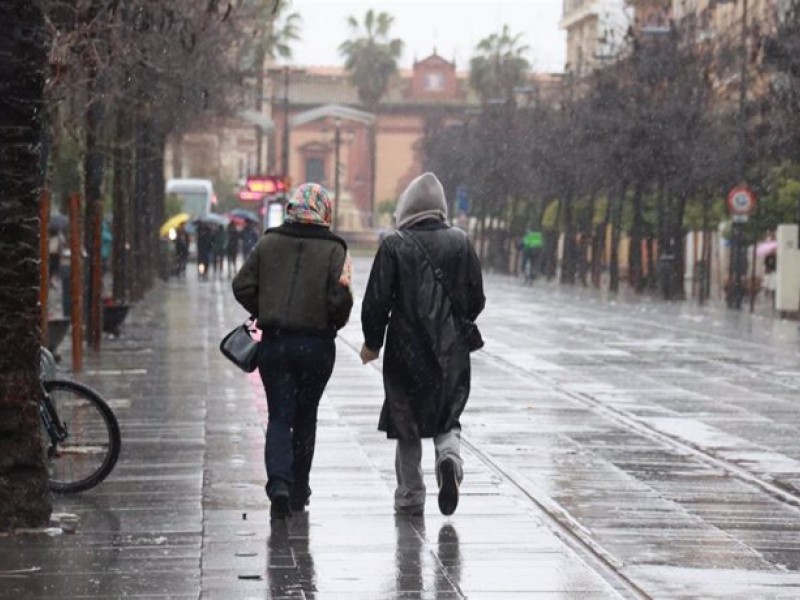 La lluvia cae con fuerza en Andalucía