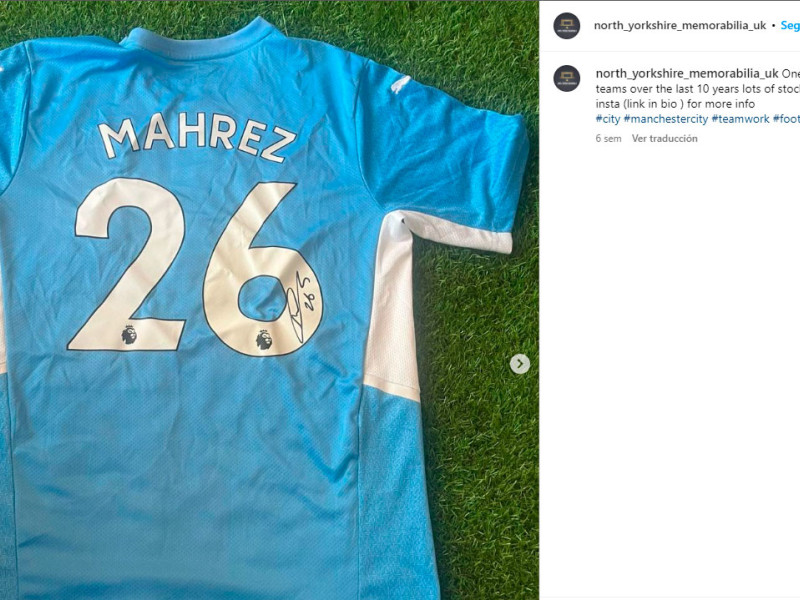 Camiseta de Mahrez a la venta en la web del individuo