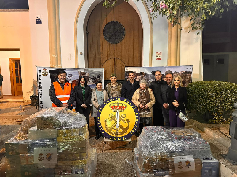 Imagen de una de las paradas de la peregrinación anual de La Fuerza de Guerra Naval a Caravaca