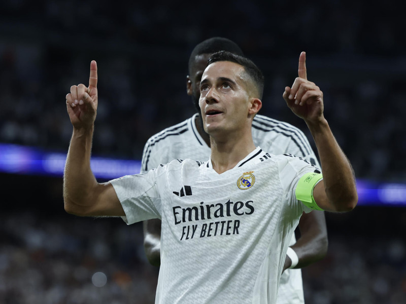 Lucas Vázquez celebra el gol del Real Madrid