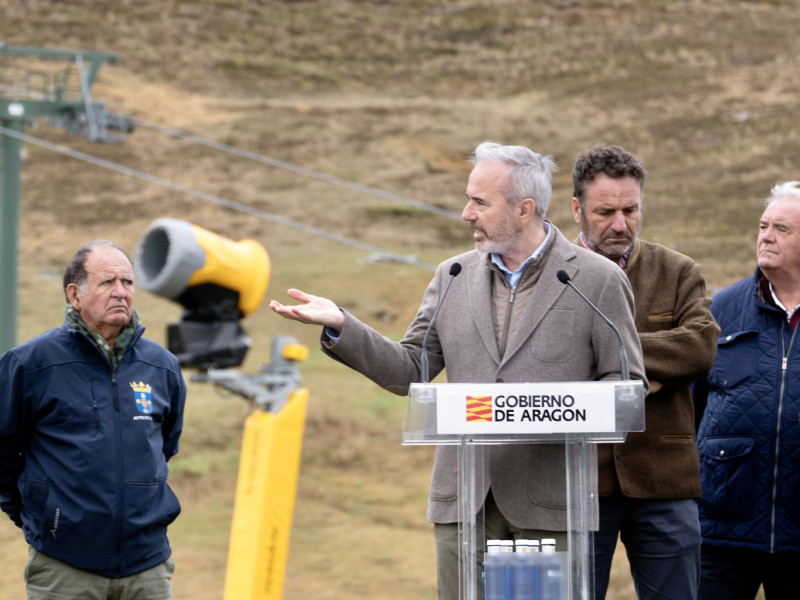 Azcón esta mañana en Formigal en la presentación de este plan de inversiones.