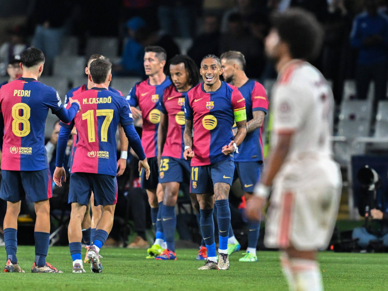 Los jugadores del Barcelona celebran un gol contra el Bayern de Múnich.