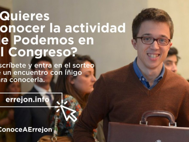 El anuncio en la web de Iñigo Errejón