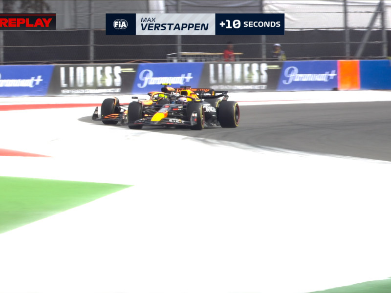 Max Verstappen ha sido sancionado con 10 segundos por sacar de pista a Norris.