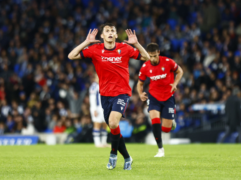 Ante Budimir celebra su gol con Osasuna