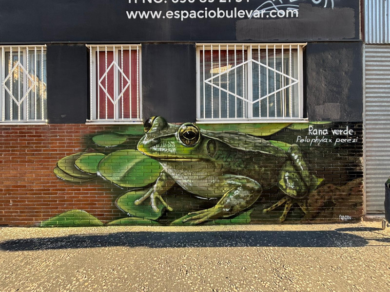 Mural de animales en los cívicos de Burgos