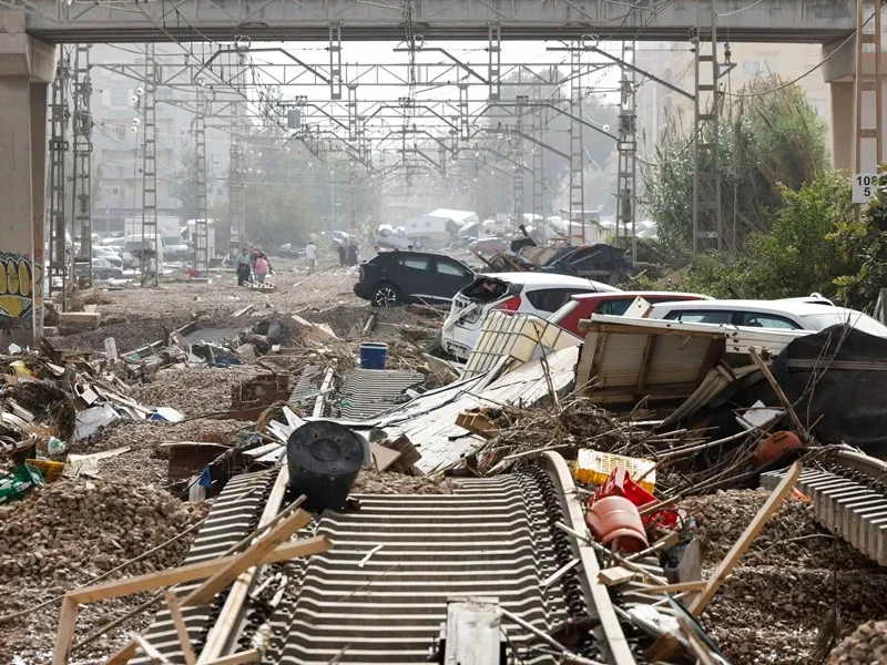 Imagen de la ciudad de Valencia a causa del fuerte temporal