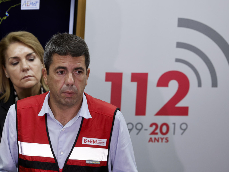 El president de la Generalitat, Carlos Mazón, durante su última comparecencia por las inundaciones.