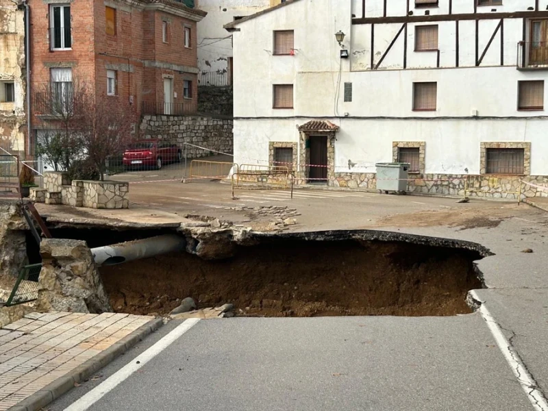 Como ha quedado el puente en Landete