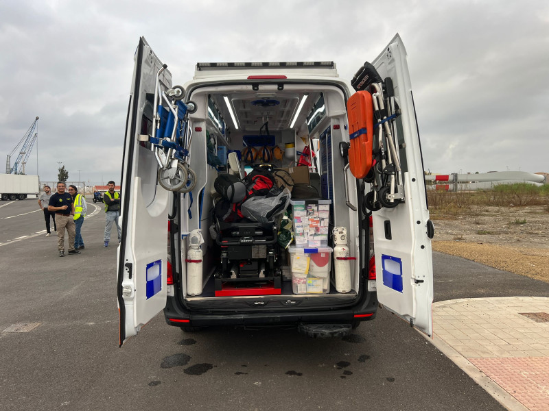 Ambulancia participante en el convoy de Motril