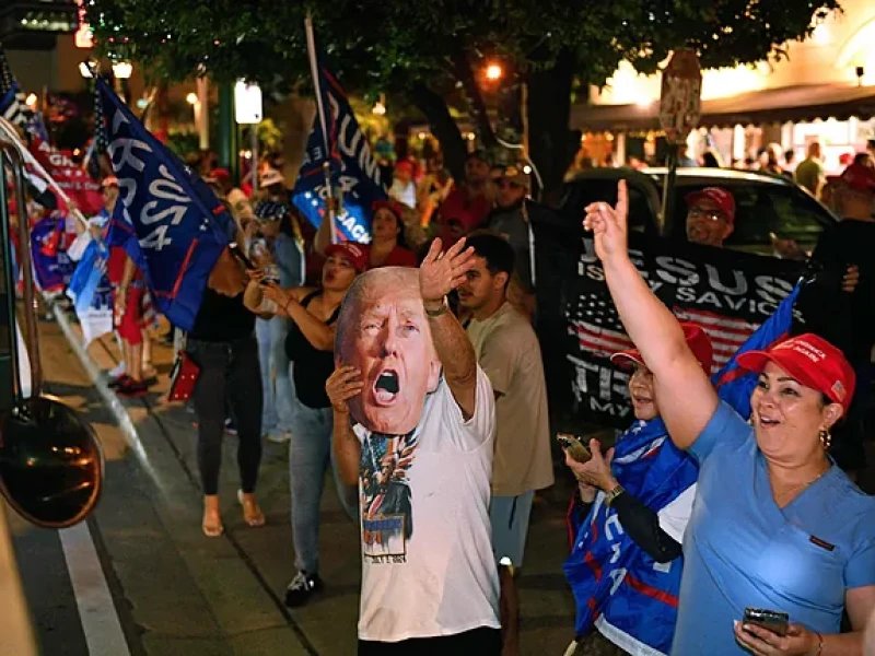 Seguidores de Donald Trump celebran su victoria en Miami - AFP