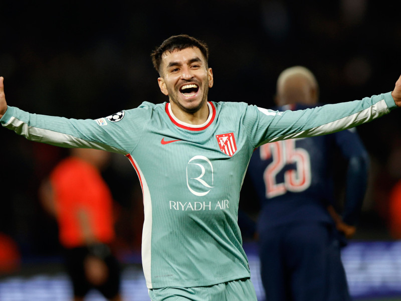 Correa festeja el gol de la victoria para el Atlético de Madrid frente al PSG en la Liga de Campeones