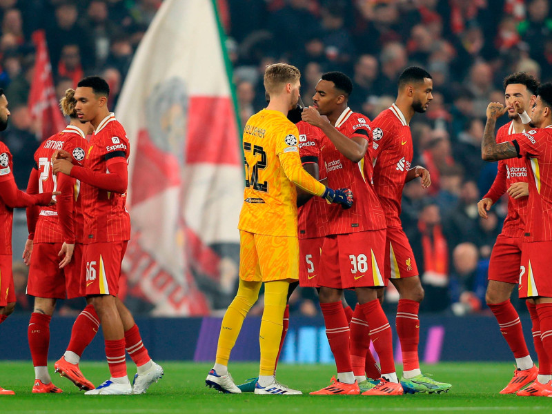 El Liverpool celebra su triunfo frente al Leverkusen en la Liga de Campeones