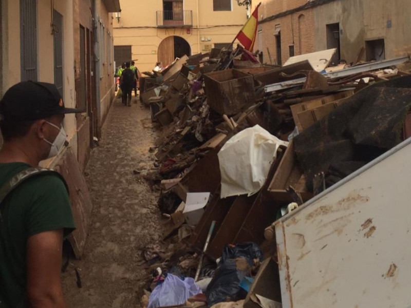 Yeray Ortega por las calles de Paiporta