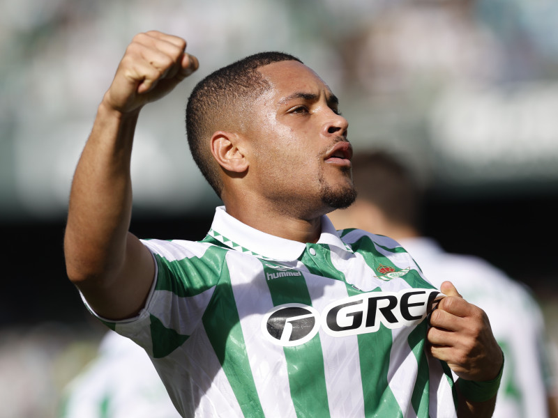 Víctor Roque, celebra su gol contra el Celta de Vigo