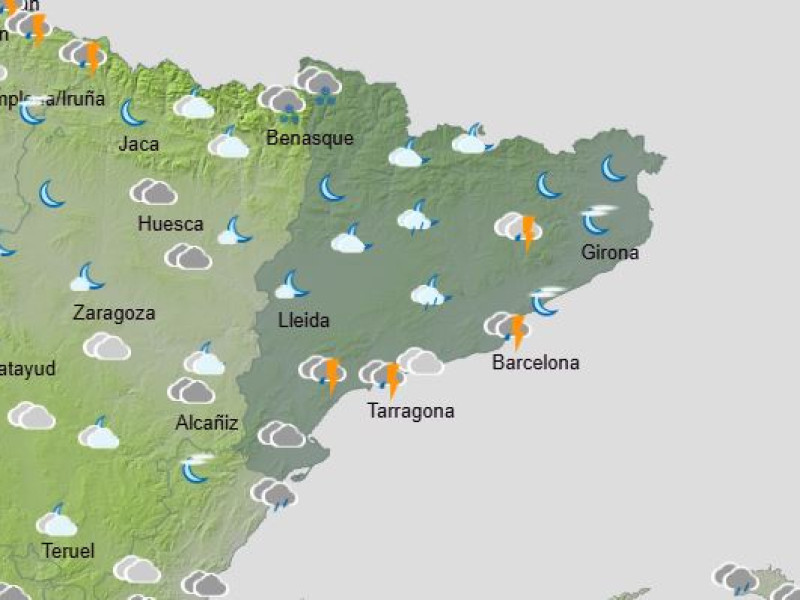 Previsió per primeres hores de dimarts