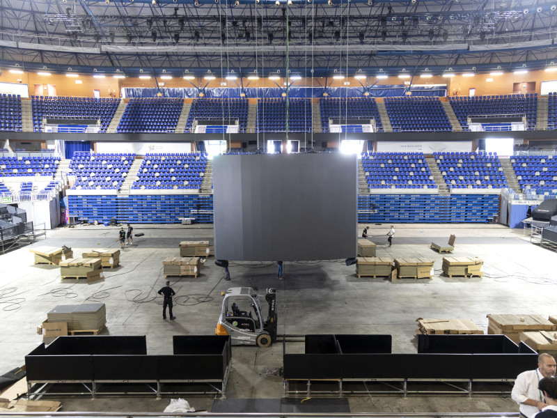 El Martín Carpena se prepara para acoger la Billie Jean King Cup.
