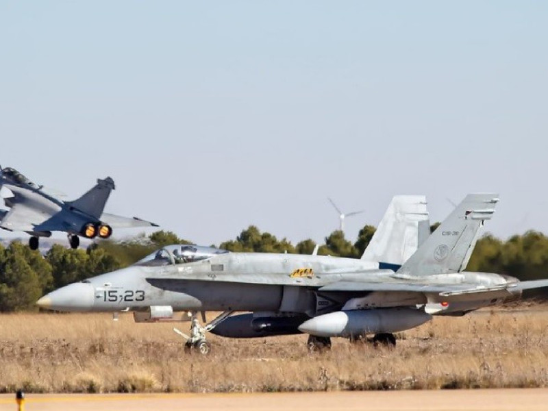 Uno de los aviones del Ejército del Aire que se utilizarán en los ejercicios tácticos