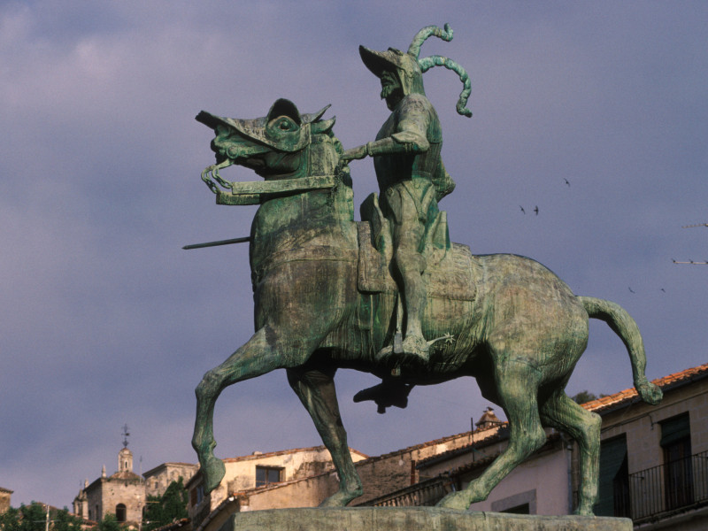 Estatua de Francisco Pizarro Plaza Mayor Trujillo Extremadura España