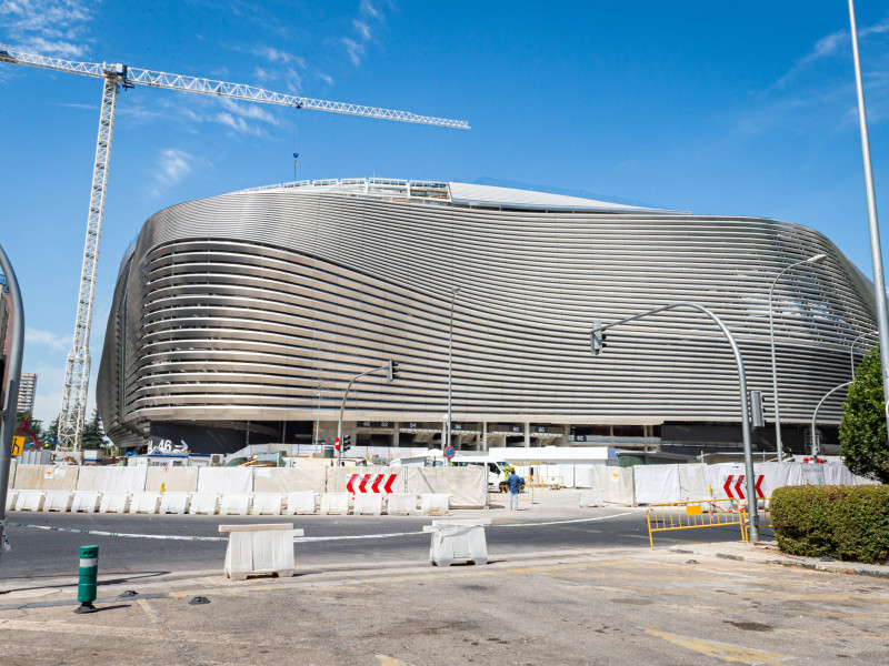 Imagen del Santiago Bernabéu durante su construcción.