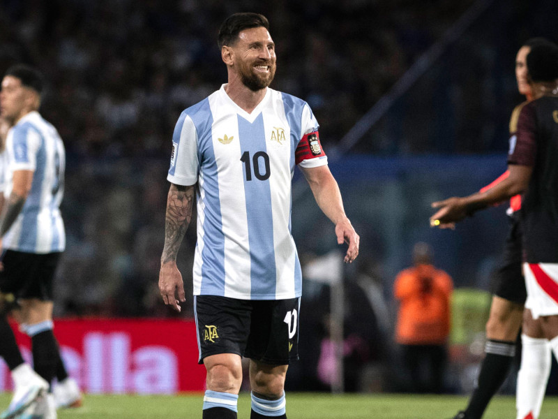 Leo Messi, durante el Argentina - Perú de clasificación para el Mundial 2026